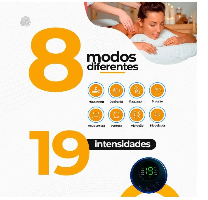 Mini Massageador Elétrico Portátil, Aparelho de Massagem Recarregável Via USB.