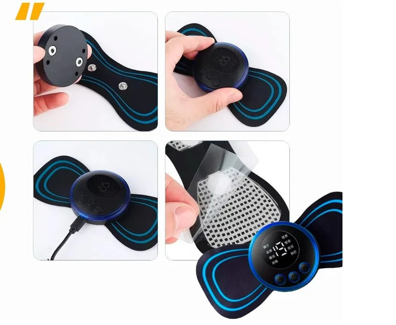 Mini Massageador Elétrico Portátil, Aparelho de Massagem Recarregável Via USB.